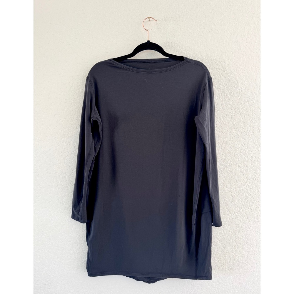 Lululemon Long Sleeve Tunic Mini Dress Black Boat Neck‎ Relaxed Fit 22x33